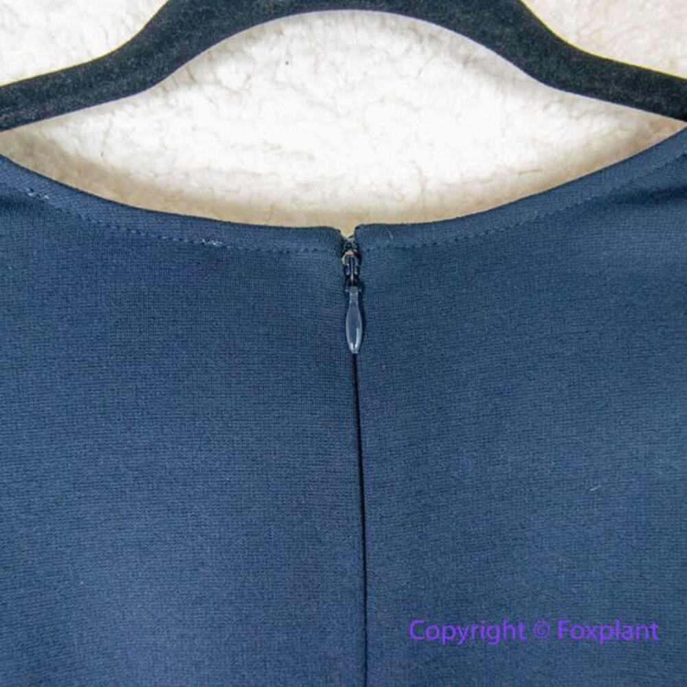 Eliza J‎ Contrast Trim Surplice V-Neck Wrap blue Dress, size 8 - Picture 14 of 16